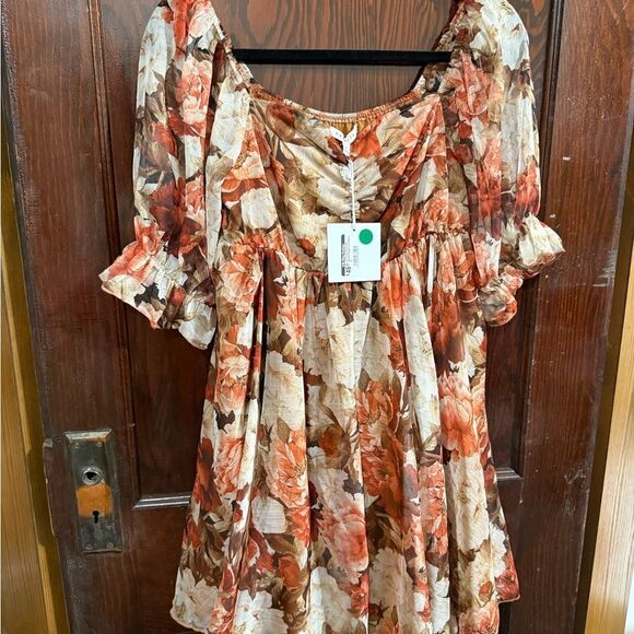 NWT boutique Autumn Floral Dress - Picture 3 of 6